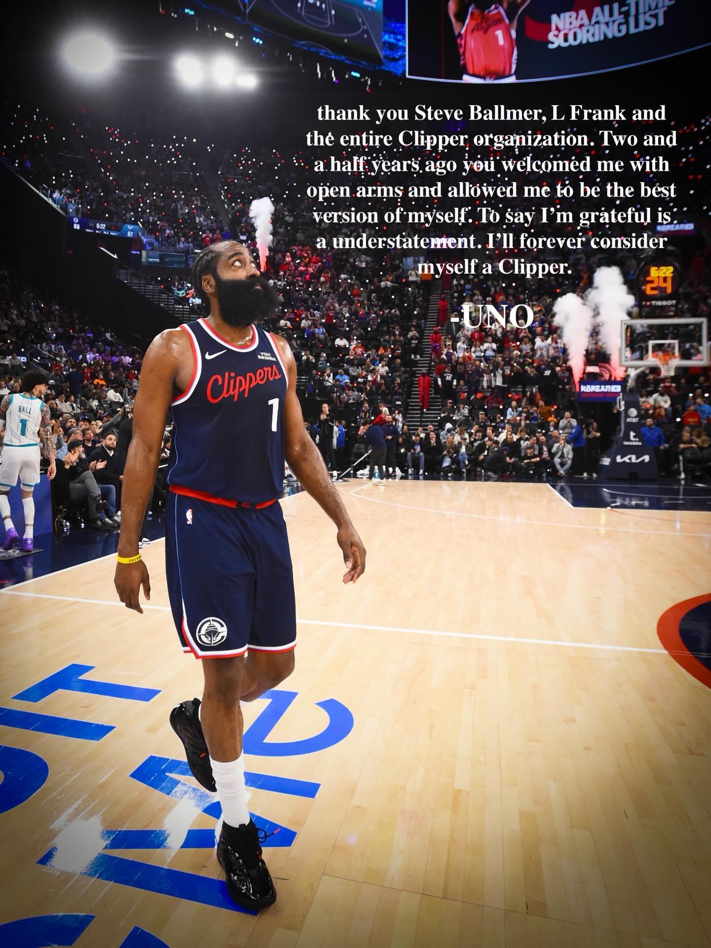 开云体育官网-哈登告别快船：我将永远视自己为快船的一份子